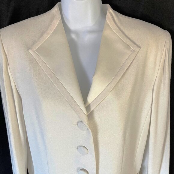 NWT Vintage KASPER for A.S.L Size 16 Vanilla Dress Blazer Suit Separate OffWhite - Picture 4 of 12